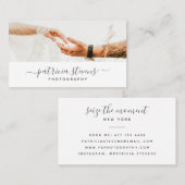 白モダン写真家スクリプトタイポグラフィ写真 名刺 (正面/裏面)