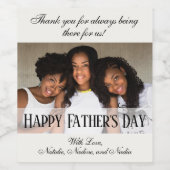 白モダン写真父の日のワインラベル ワインラベル (シングルラベル)