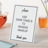 白モダン化粧タオルカウンター看板 台座サイン (インサイチュ)