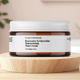 白モダン化粧品jarラベル1 x 7.25 ラップアラウンドラベル