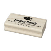 白モダン卒業帽子差出人住所 ラバースタンプ (スタンプ)