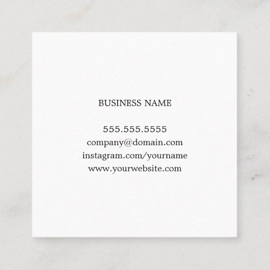 白モダン印エレガント刷クラフトコンサルタント スクエア名刺 (裏面)