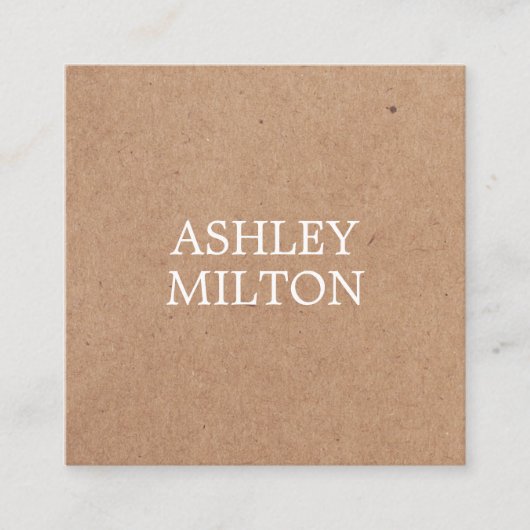 白モダン印エレガント刷クラフトコンサルタント スクエア名刺 (正面)