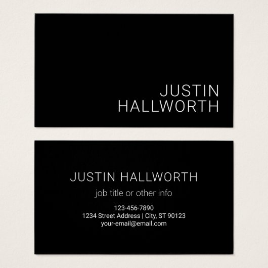 白モダン名またはその他の文字(黒) (正面&裏面)