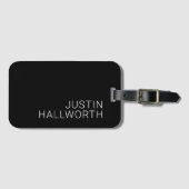 白モダン名またはその他の文字(黒) ラゲッジタグ (正面横)