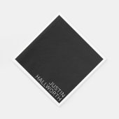 白モダン名（黒） スタンダードランチョンナプキン (角)