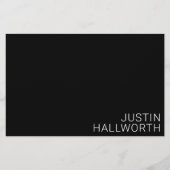 白モダン名（黒） 便箋 (正面)