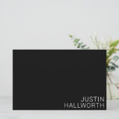 白モダン名（黒） 便箋 (スタンド正面)