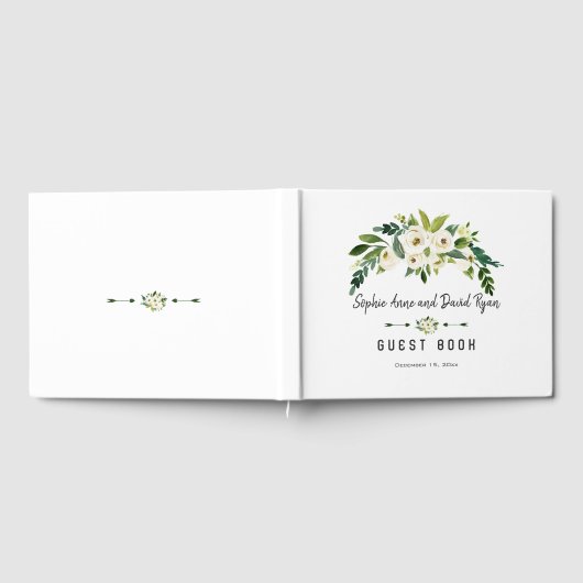 白モダン咲きフローラウェディングプランナー ゲストブック (全面)