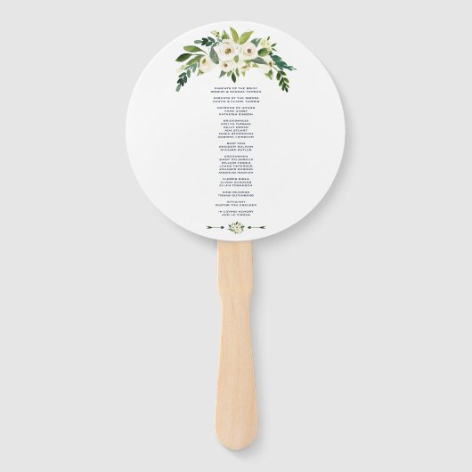 白モダン咲きフローラ結婚式 プログラム ハンドファン (裏面)