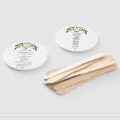 白モダン咲きフローラ結婚式 プログラム ハンドファン (組立なし)