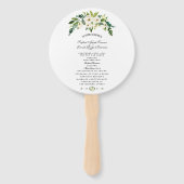 白モダン咲きフローラ結婚式 プログラム ハンドファン (正面)