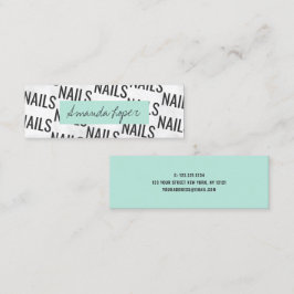 白モダン大理かわいらし石黒ミントグリーン爪、 ネイル スキニー名刺