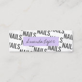 白モダン大理かわいらし石黒紫爪、 ネイルミニ スキニー名刺 (正面)