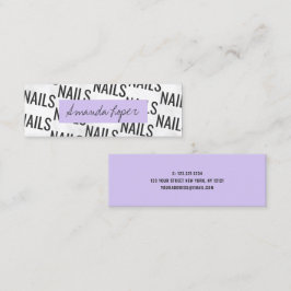 白モダン大理かわいらし石黒紫爪、 ネイルミニ スキニー名刺