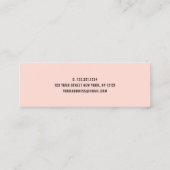 白モダン大理かわいらし石黒赤面ピンク爪、 ネイル スキニー名刺 (裏面)