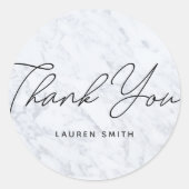 白モダン大理石ありがとう ラウンドシール (正面)