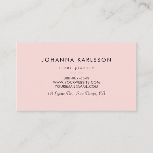 白モダン大理石とピンクのブロック名刺 名刺 (裏面)