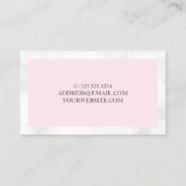 白モダン大理石とピンクネイリスト 名刺 (裏面)