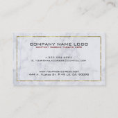 白モダン大理石と光沢のある金ゴールド縁ど 名刺 (裏面)