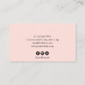白モダン大理石と赤面ピンクの爪、 ネイル 名刺 (裏面)