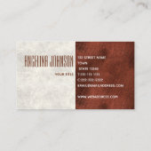 白モダン大理石と銅イニシャルモノグラム 名刺 (裏面)