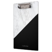 白モダン大理石と黒ブロックパーソナライズされた クリップボード (左)