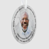 白モダン大理石の愛するメモリ写真の献上品 オーナメント (正面)