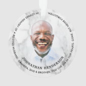 白モダン大理石の愛するメモリ写真の献上品 オーナメント (裏面)