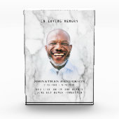 白モダン大理石の愛するメモリ写真の献上品 フォトブロック (正面)