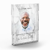 白モダン大理石の愛するメモリ写真の献上品 フォトブロック (左)