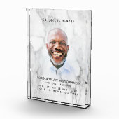 白モダン大理石の愛するメモリ写真の献上品 フォトブロック (右)