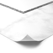 白モダン大理石の結婚ウェルカムサイン ポスター (角)