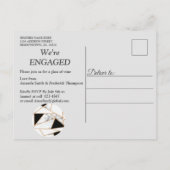 白モダン大理石の黒金ゴールド抽象芸術 インビテーションポストカード (裏面)