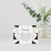 白モダン大理石の黒金ゴールド抽象芸術 エンクロージャーカード (スタンド正面)