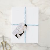 白モダン大理石の黒金ゴールド抽象芸術 ギフトタグ (より糸付き)