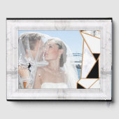 白モダン大理石の黒金ゴールド抽象芸術 ゲストブック (裏面)