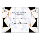 白モダン大理石の黒金ゴールド抽象芸術 テーブルナンバー (裏面)