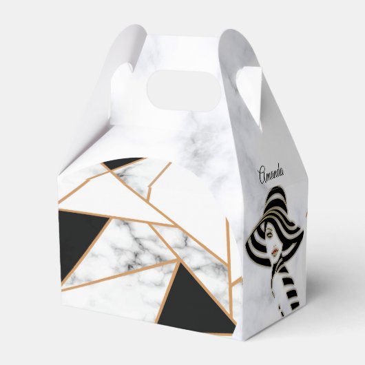 白モダン大理石の黒金ゴールド抽象芸術 フェイバーボックス (裏面サイド)