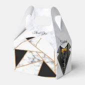 白モダン大理石の黒金ゴールド抽象芸術 フェイバーボックス (正面サイド)