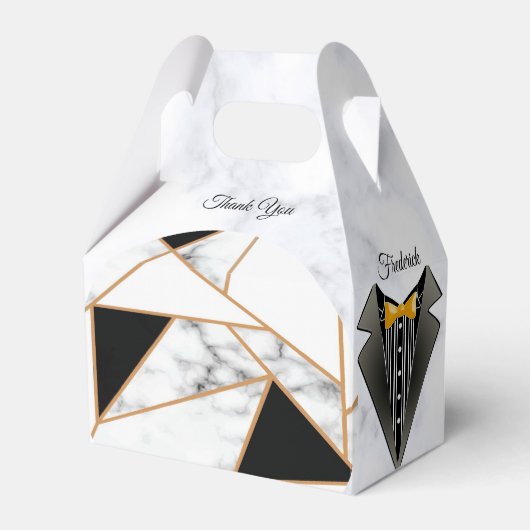 白モダン大理石の黒金ゴールド抽象芸術 フェイバーボックス (正面サイド)