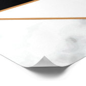 白モダン大理石の黒金ゴールド抽象芸術 ポスター (角)