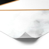 白モダン大理石の黒金ゴールド抽象芸術 ポスター (角)