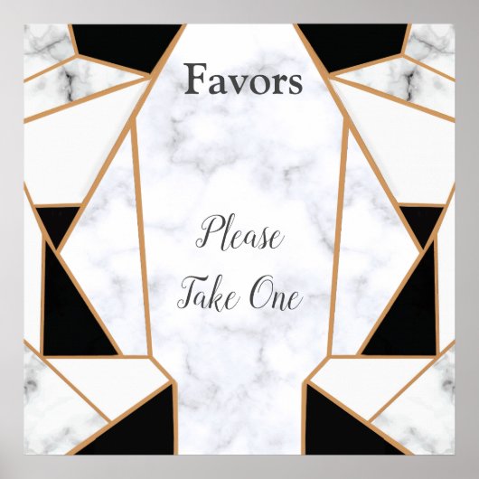 白モダン大理石の黒金ゴールド抽象芸術 ポスター (正面)