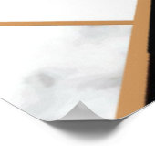 白モダン大理石の黒金ゴールド抽象芸術 ポスター (角)