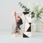 白モダン大理石の黒金ゴールド抽象芸術 案内ポストカード (スタンド正面)