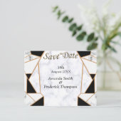 白モダン大理石の黒金ゴールド抽象芸術 案内ポストカード (スタンド正面)