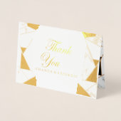 白モダン大理石の黒金ゴールド抽象芸術 箔カード (正面)