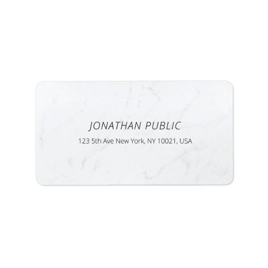 白モダン大理石クリエイティブミニマルテンプレート ラベル (正面)