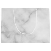 白モダン大理石グロマパーソナライズされたンスマン ラージペーパーバッグ (裏面)